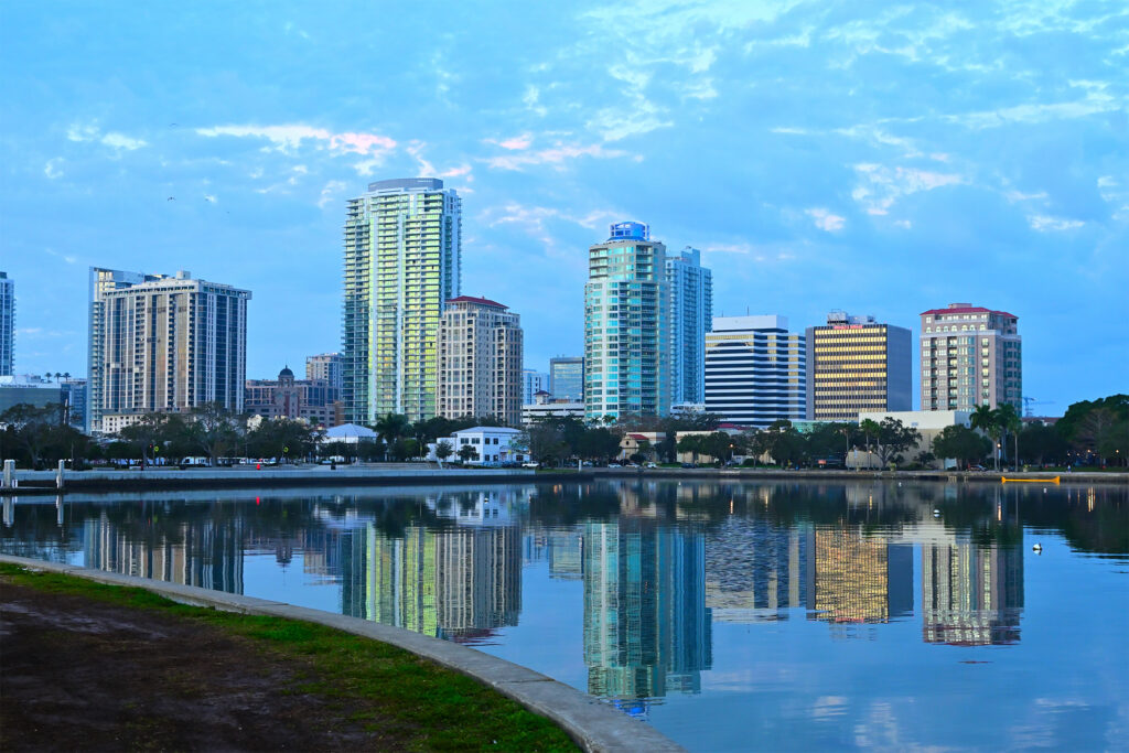 St. Petersburg, Florida skyline just before sunrise
